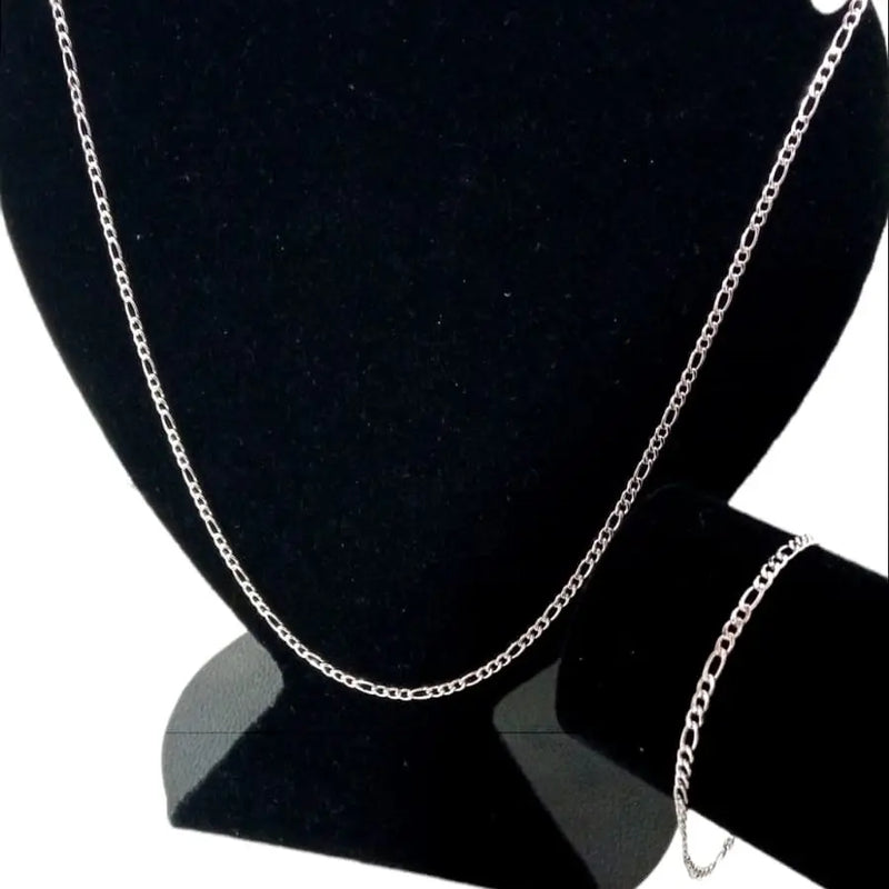 Conjunto Corrente Masculina 3x1 Prata Aço Inoxidável Conjunto Correntinha e Pulseira