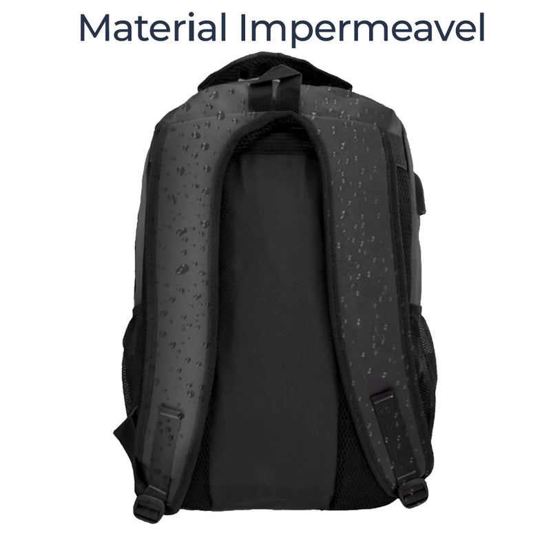 Mochila Masculina de Couro Impermeável Reforçada