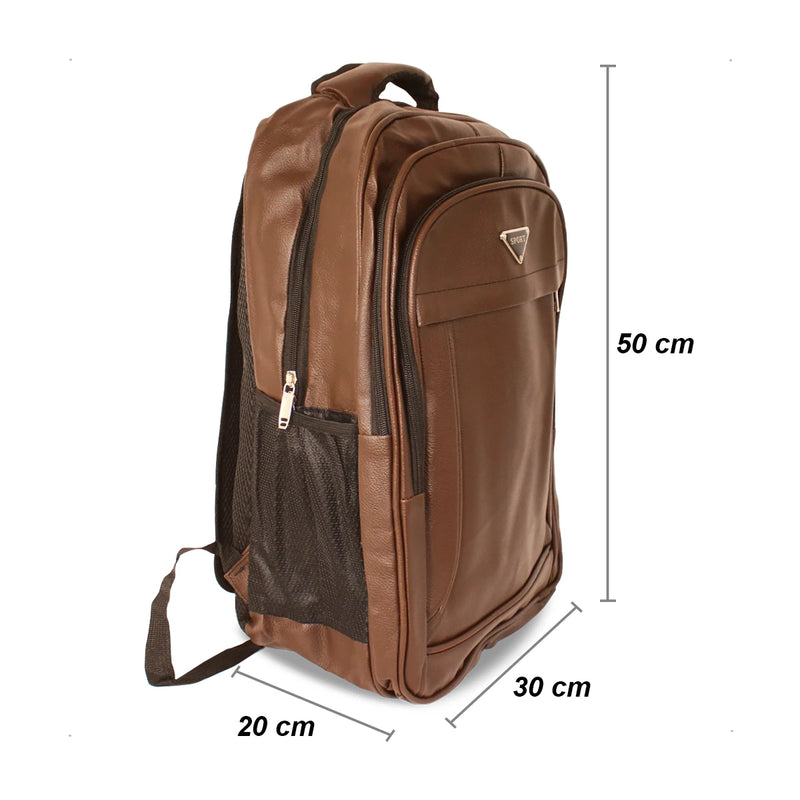 Mochila Masculina de Couro Impermeável Reforçada