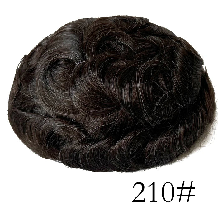 0,08 mm de espessura Cabelo humano Durável Tempo Longa Vida Útil Prótese Capilar Masculina Webmodasjr