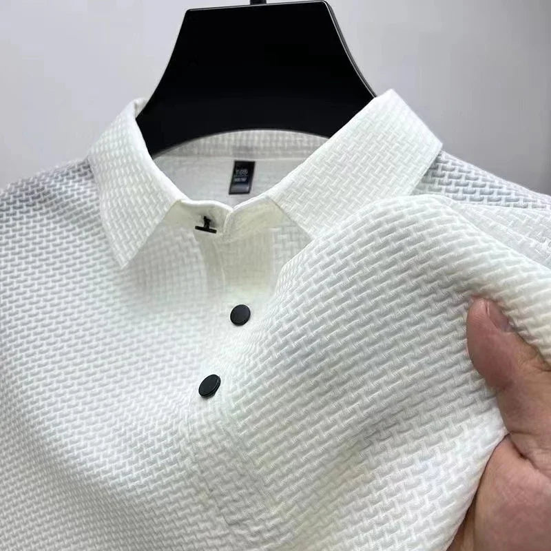 Nova Camisa Polo Masculina Casual De Manga Curta Com Estampa De Osso e Flor