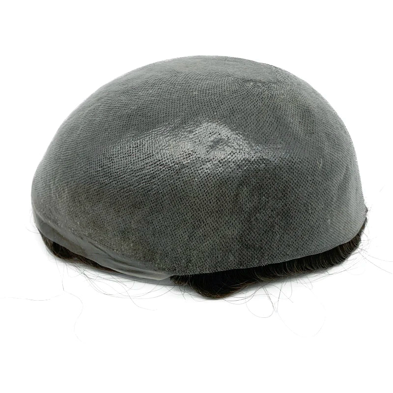 0,08 mm de espessura Cabelo humano Durável Tempo Longa Vida Útil Prótese Capilar Masculina Webmodasjr