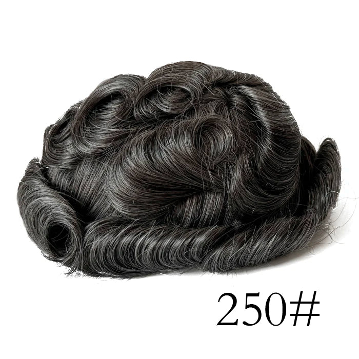0,08 mm de espessura Cabelo humano Durável Tempo Longa Vida Útil Prótese Capilar Masculina Webmodasjr