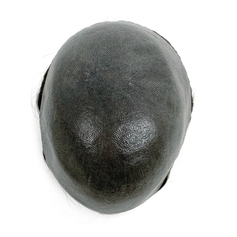 0,08 mm de espessura Cabelo humano Durável Tempo Longa Vida Útil Prótese Capilar Masculina Webmodasjr