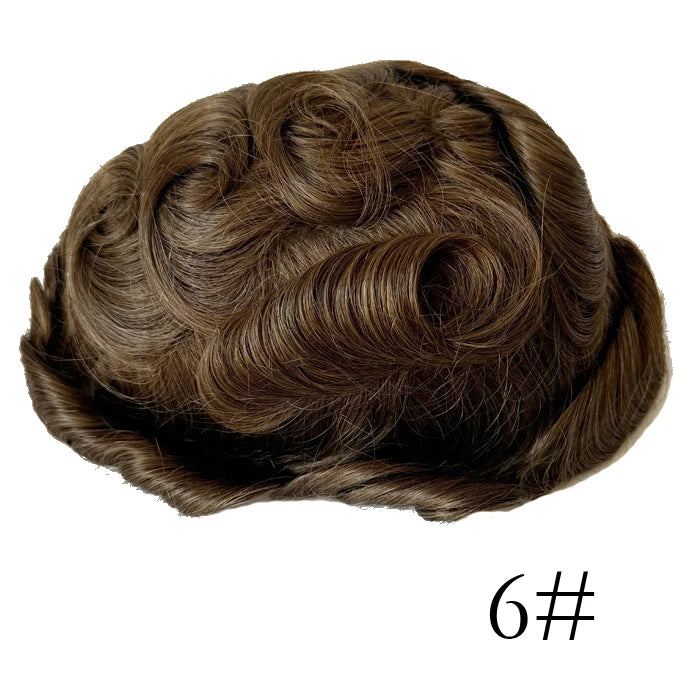 0,08 mm de espessura Cabelo humano Durável Tempo Longa Vida Útil Prótese Capilar Masculina Webmodasjr