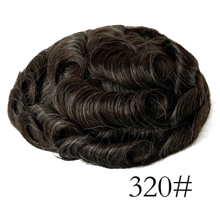 0,08 mm de espessura Cabelo humano Durável Tempo Longa Vida Útil Prótese Capilar Masculina Webmodasjr