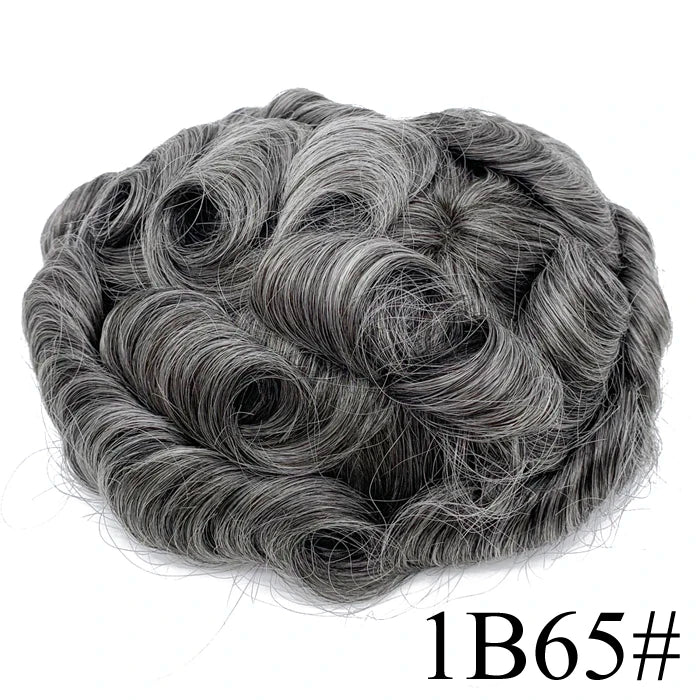 0,08 mm de espessura Cabelo humano Durável Tempo Longa Vida Útil Prótese Capilar Masculina Webmodasjr