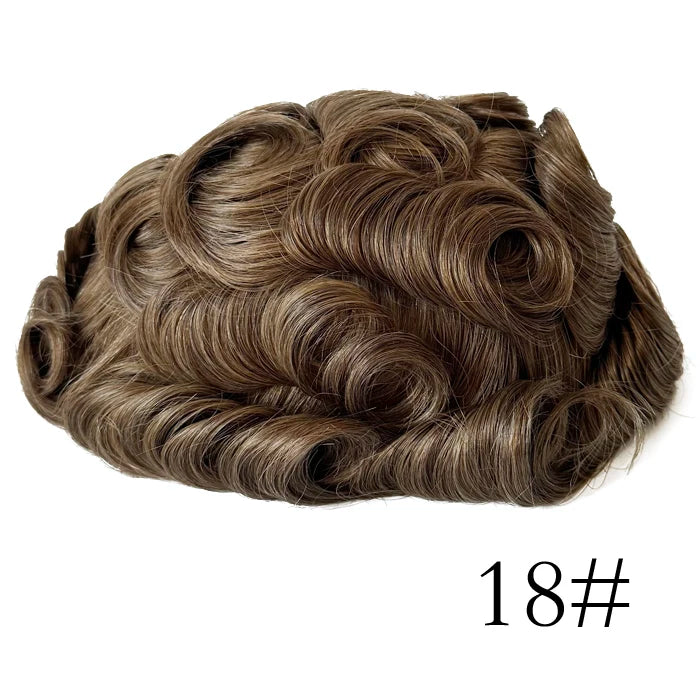 0,08 mm de espessura Cabelo humano Durável Tempo Longa Vida Útil Prótese Capilar Masculina Webmodasjr