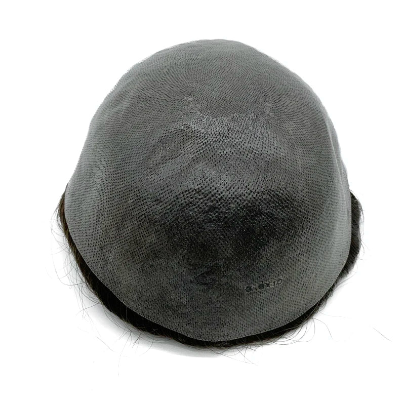 0,08 mm de espessura Cabelo humano Durável Tempo Longa Vida Útil Prótese Capilar Masculina Webmodasjr