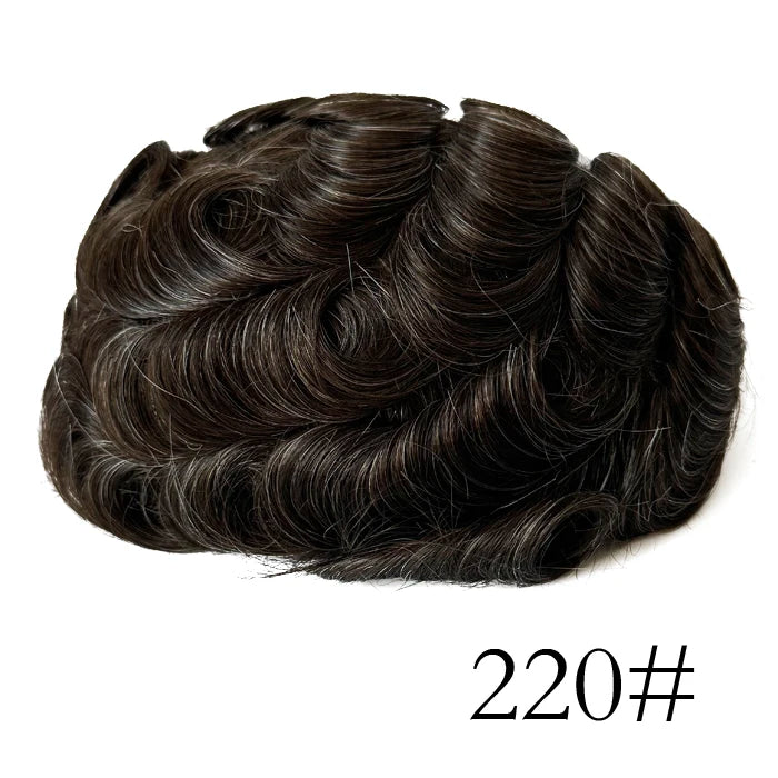 0,08 mm de espessura Cabelo humano Durável Tempo Longa Vida Útil Prótese Capilar Masculina Webmodasjr