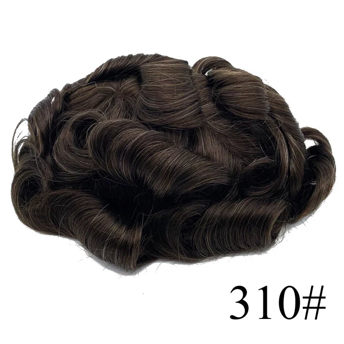 0,08 mm de espessura Cabelo humano Durável Tempo Longa Vida Útil Prótese Capilar Masculina Webmodasjr