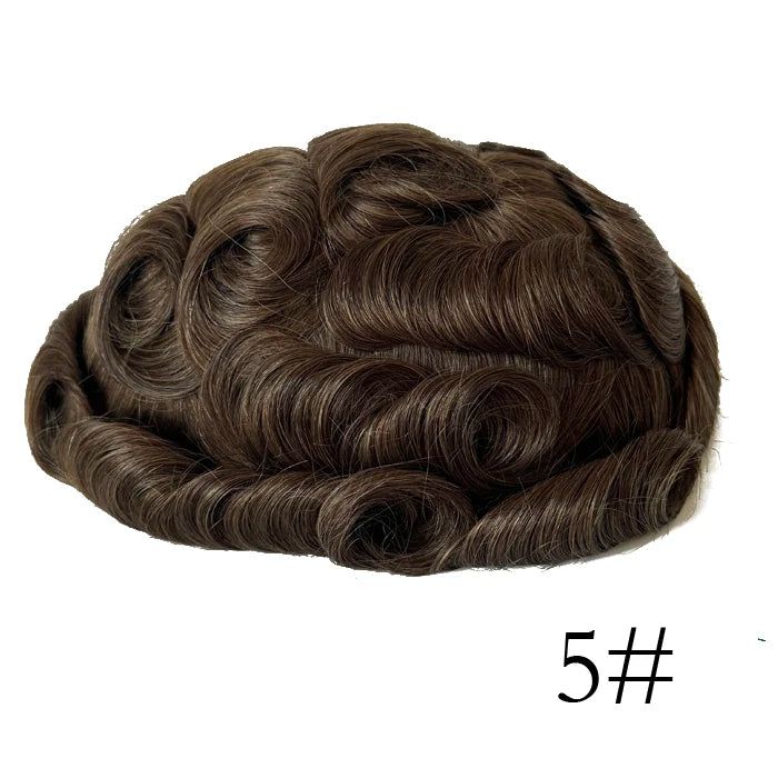 0,08 mm de espessura Cabelo humano Durável Tempo Longa Vida Útil Prótese Capilar Masculina Webmodasjr