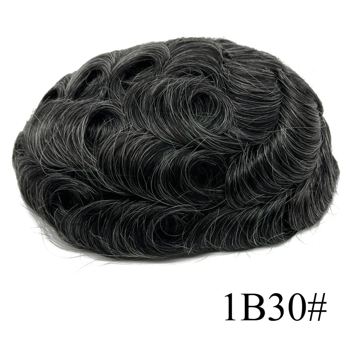 0,08 mm de espessura Cabelo humano Durável Tempo Longa Vida Útil Prótese Capilar Masculina Webmodasjr